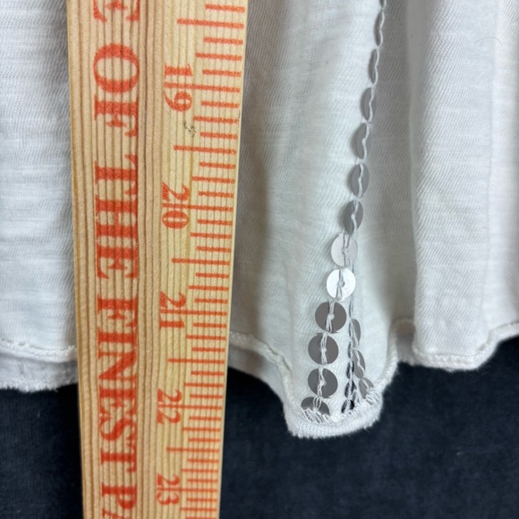 EUC Free People Glitter City Tie Neck Tank in white - Oversized Medium date nite - Picture 5 of 10